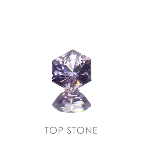 ◇ヘキサゴンカット◇パープルスピネル(宝石名スピネル)ビルマ/マダガスカル産 0.43ct 識別済[230220645]4.2x4.1mm前後
