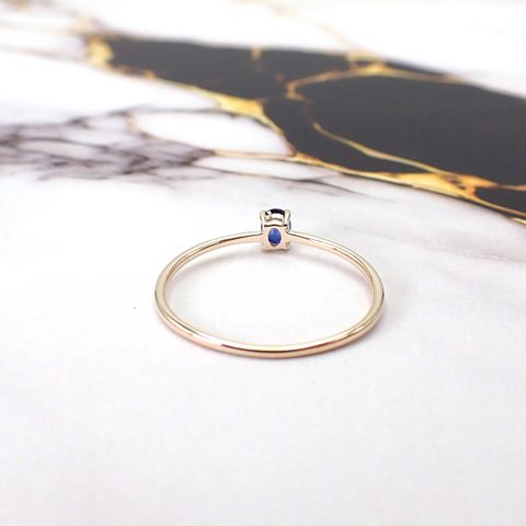 リング空枠：石留め▶サファイア（お客様製作例）