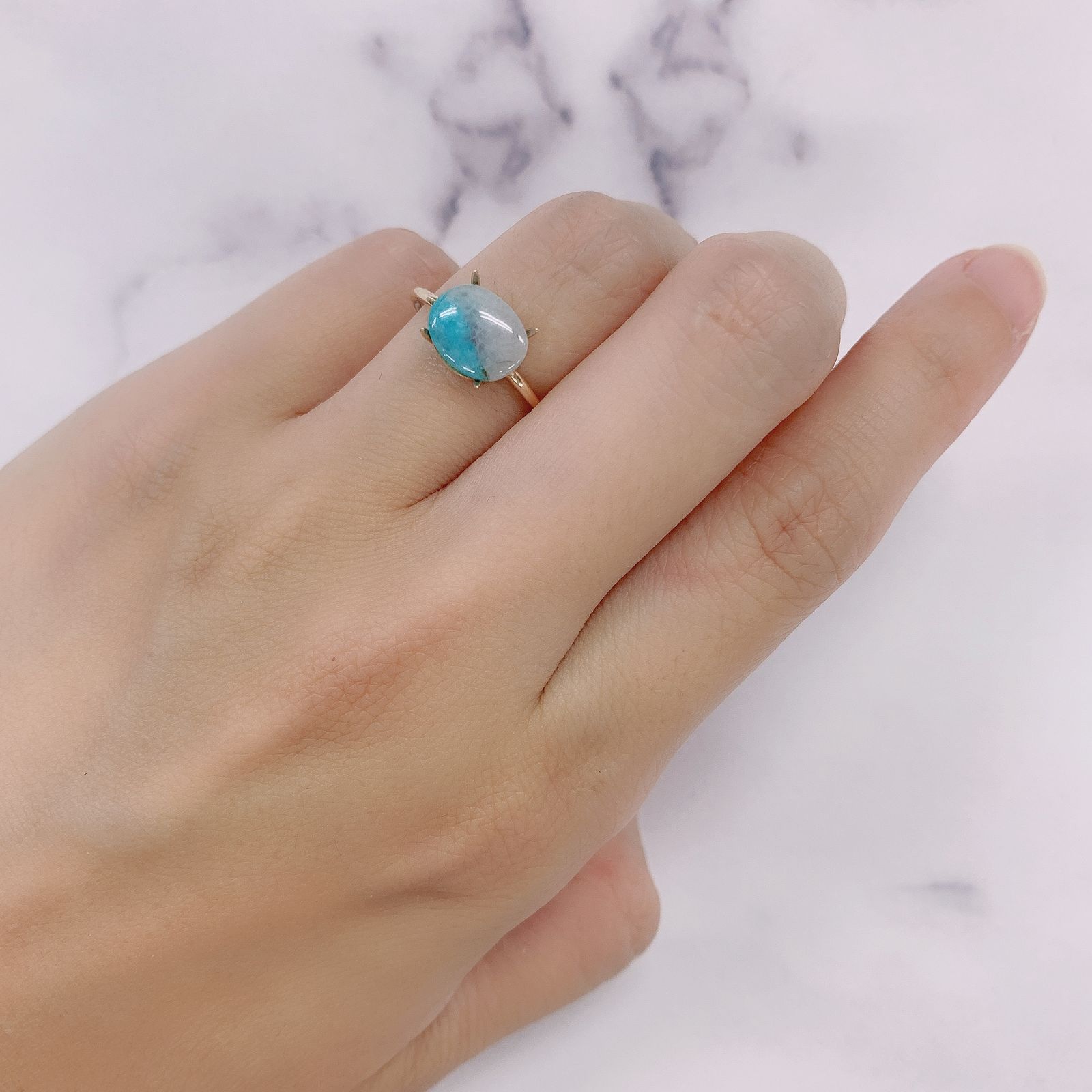 パライバトルマリンインクォーツ(宝石名トルマリンインクォーツ/別名パライバ・トルマリンインクォーツ) ブラジル産 1.31ct 識別済[210912948]8.9×7.1mm前後