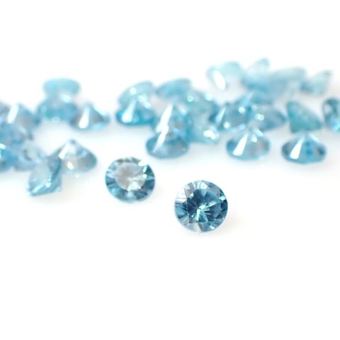 <ランダムセレクト1個販売>ブルージルコン カンボジア産 約0.22ct [250129803-PAC]3.5x3.5mm前後