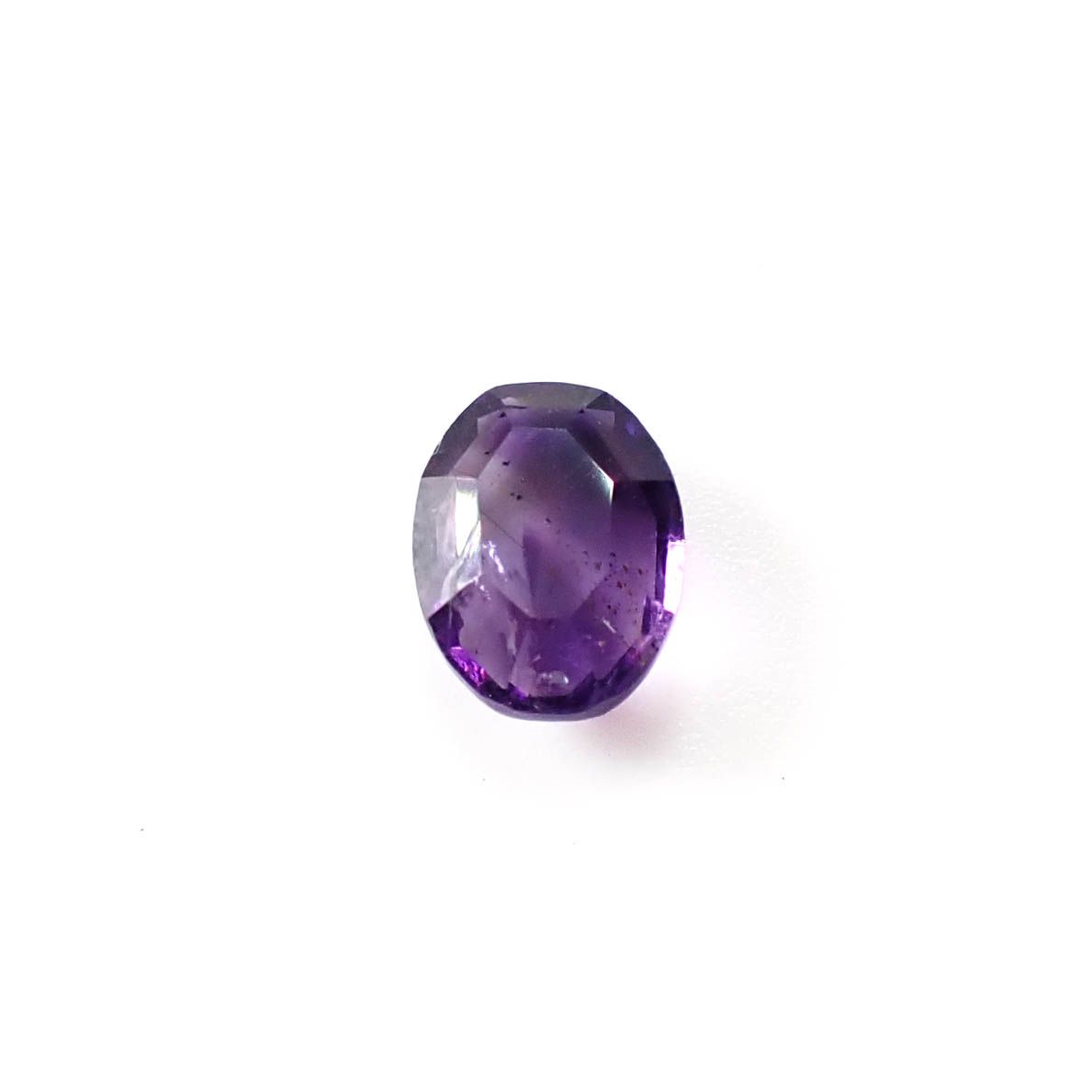 ◇リバーシブル・カスタムカット◇アメジストエレスチャル ナイジェリア・カラバル産 0.90ct [250730860]6.9x5.3mm前後