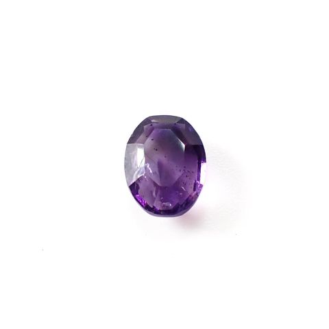 ◇リバーシブル・カスタムカット◇アメジストエレスチャル ナイジェリア・カラバル産 0.90ct [250730860]6.9x5.3mm前後