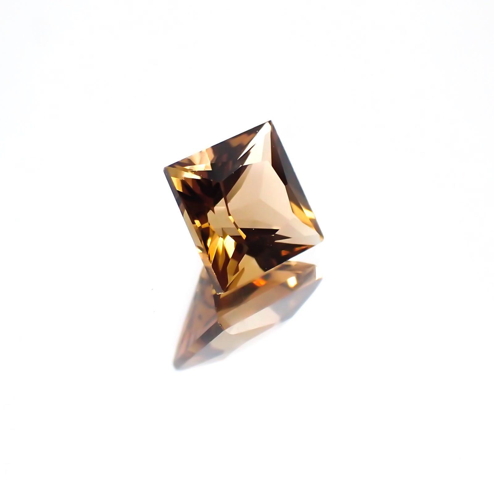 ◇プリンセスカット◇オレンジトルマリン(宝石名トルマリン)ブラジル産 0.70ct 識別済[231225190]4.9x4.9mm前後