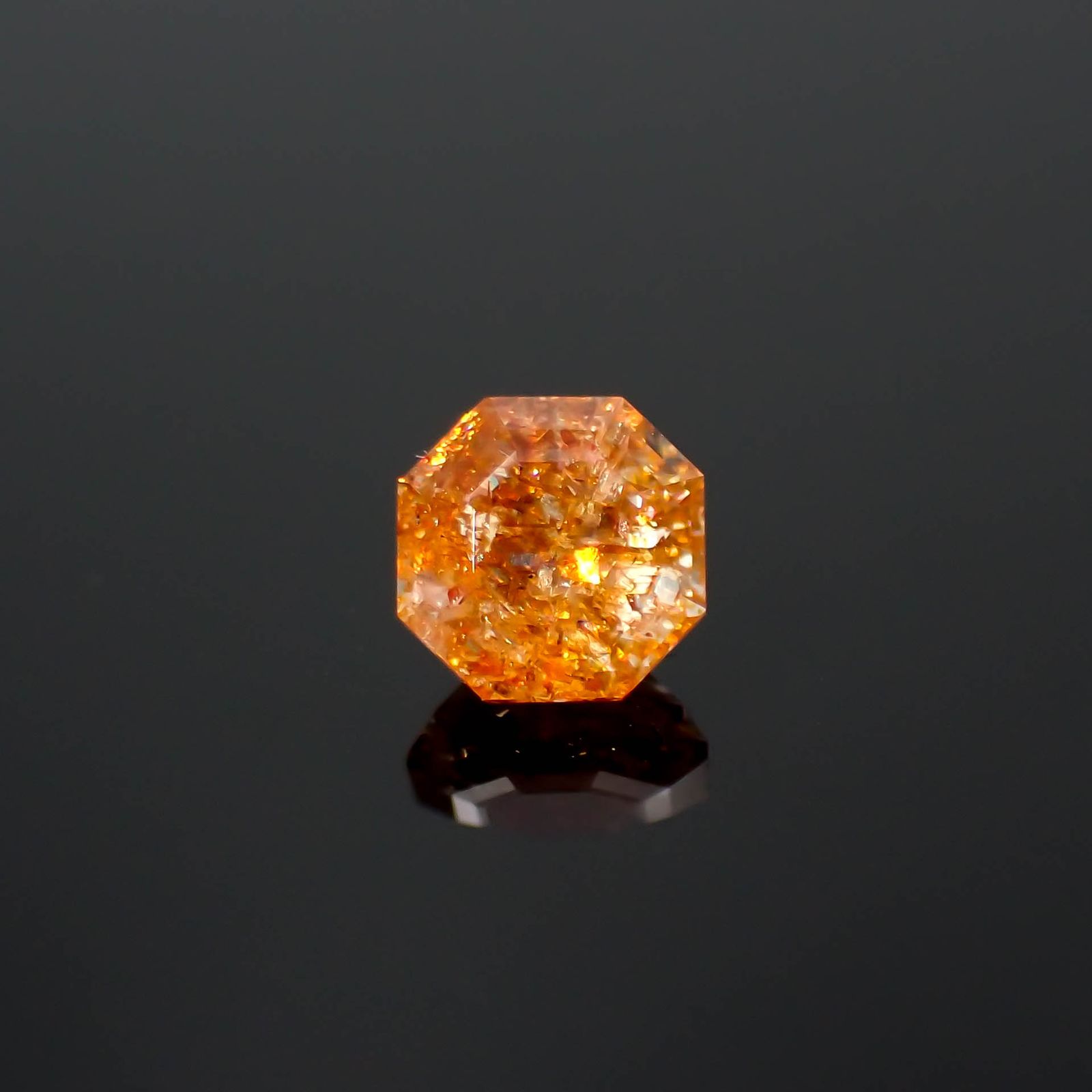 ◇オクタゴンカット◇イリュージョンサンストーン タンザニア産 0.47ct[230320957]5x4.8mm前後