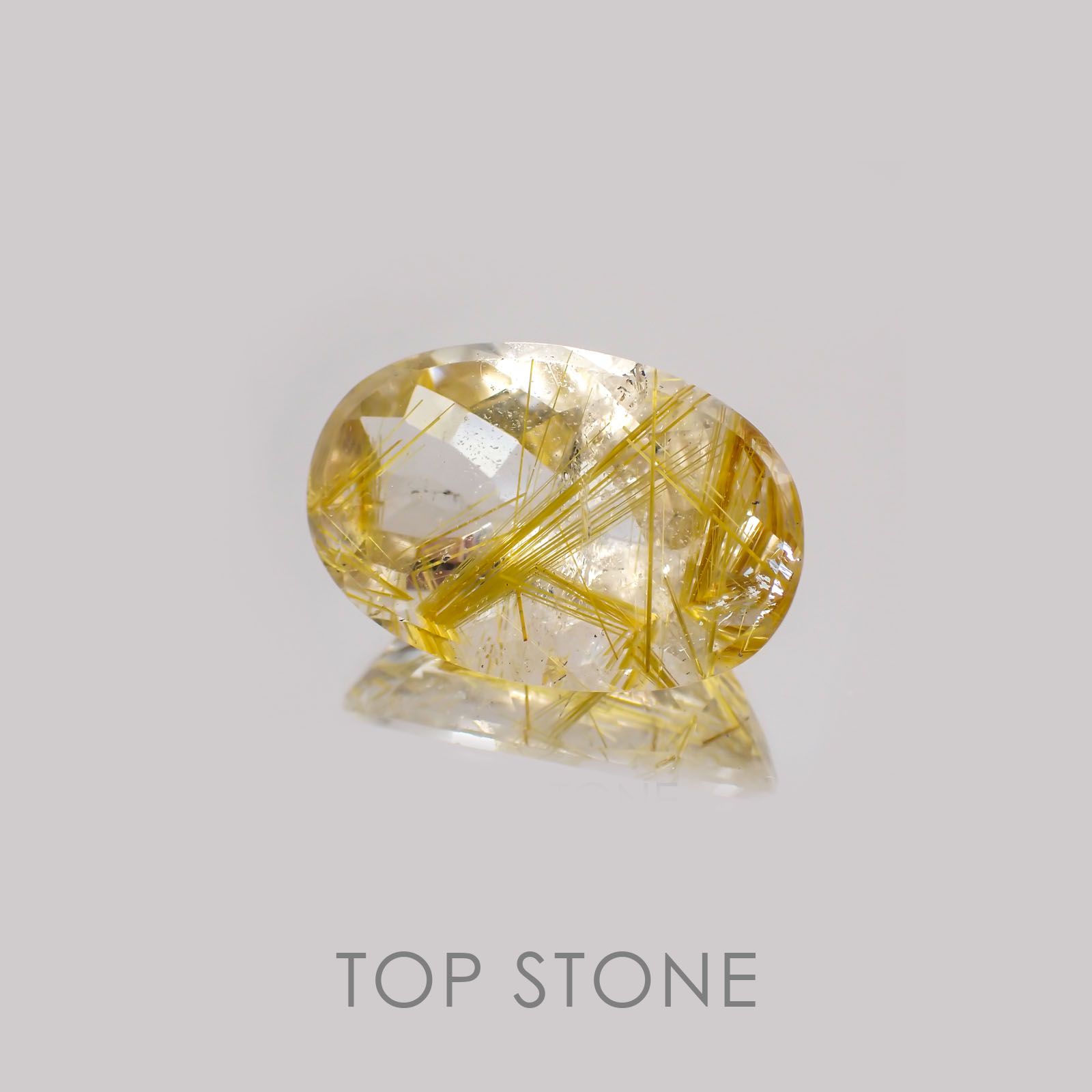 ルチルクォーツ(宝石名ルチルレイテッド・クォーツ) ブラジル産 21.71ct 識別済[21019131]23.6×15.5mm前後