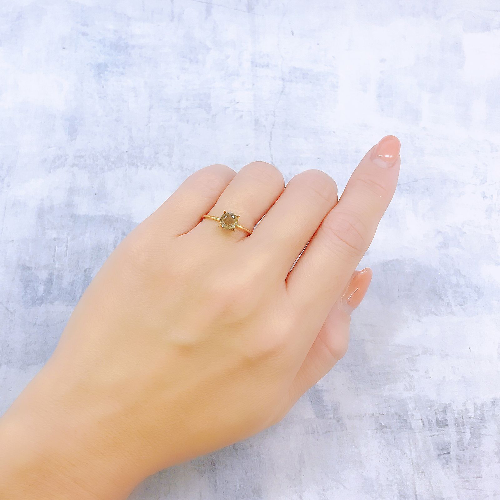アベンチュリンアクアマリン ナイジェリア産 0.64ct[220917716]5.9x5.8mm前後