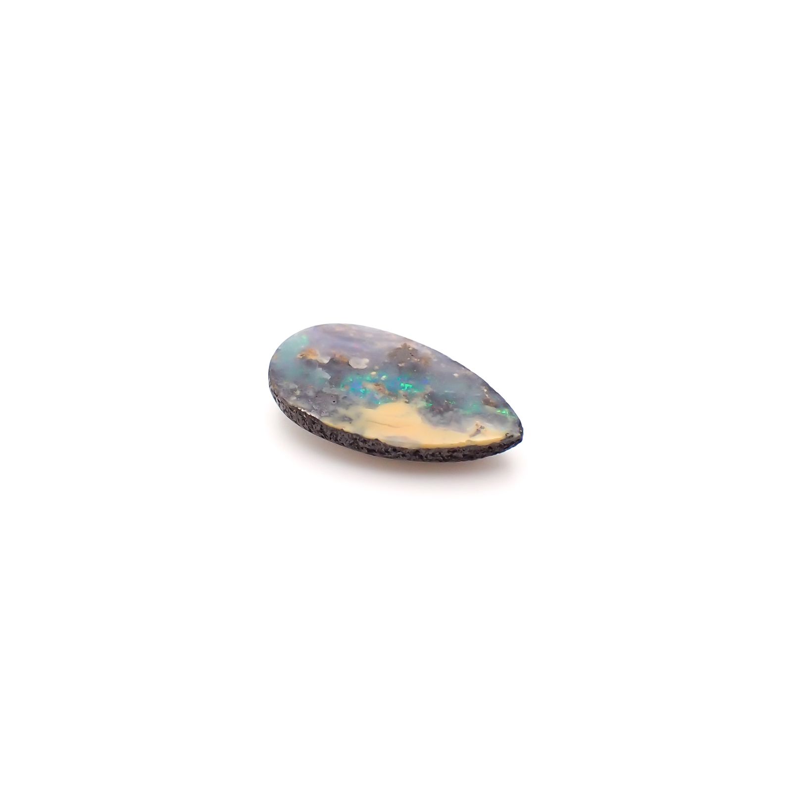 ボルダーオパール 原石磨き オーストラリア産 4.02ct[231225155]16.6x10.2mm前後