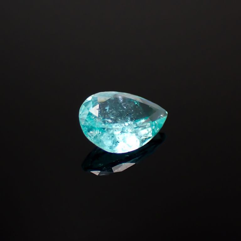 パライバトルマリン(宝石名トルマリン/別名パライバ・トルマリン)ブラジル・キントス鉱山産 0.514ct ソ付(宝貴協)[221018832]6.8x5mm前後