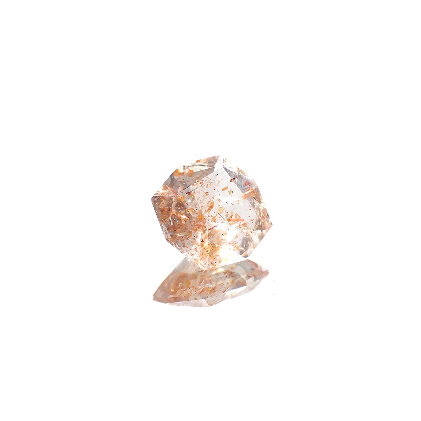 ◇カスタムカット◇イリュージョンサンストーン タンザニア産 1.12ct[240628263]7.4x7.4mm前後