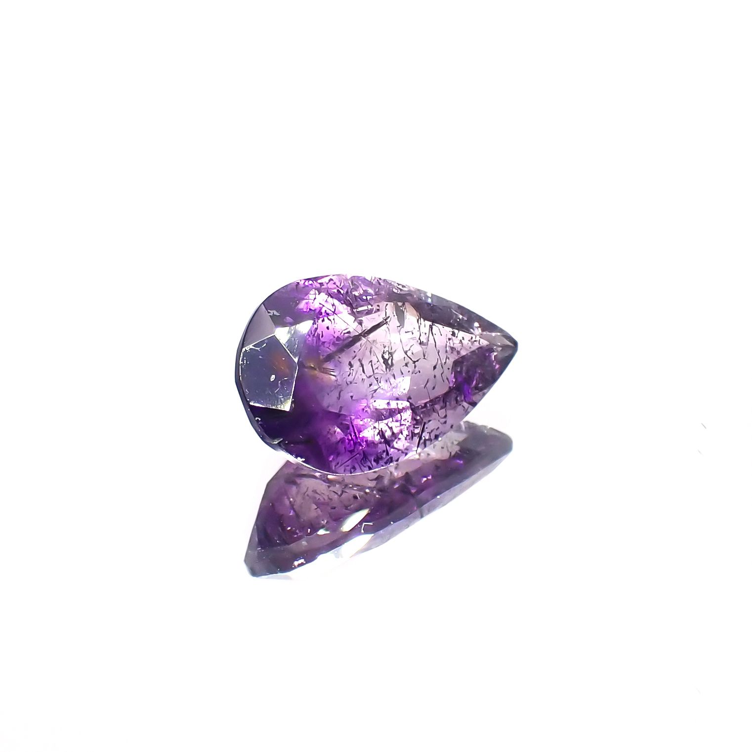 アメジストエレスチャル ナイジェリア産 4.42ct[230622439]14.8x9.5mm前後