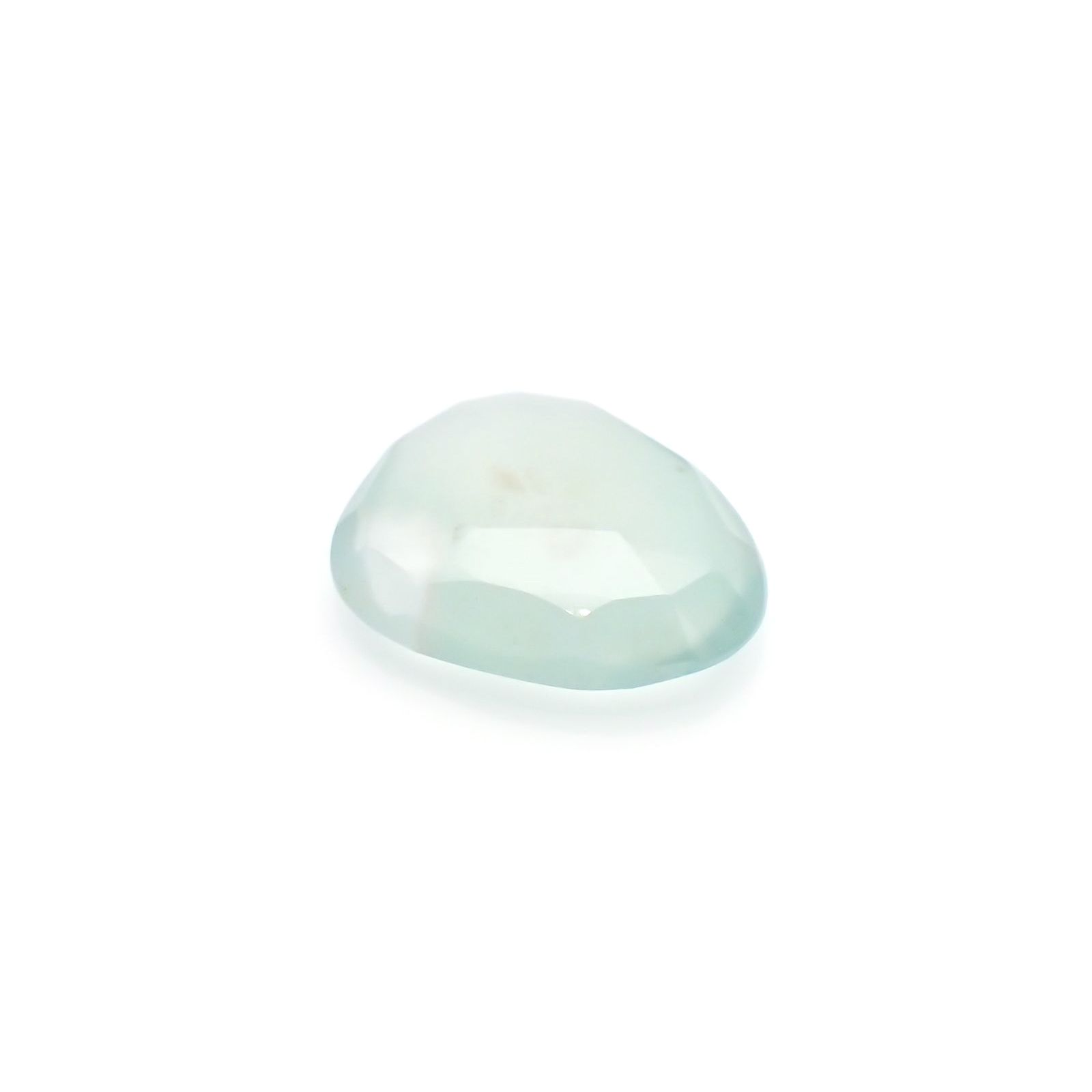 ◇フリーフォーム・ローズカット◇アクアプレーズ(宝石名ブルー グリーン・カルセドニー)南アフリカ産 2.79ct 識別済[230421886]12.4x10.1mm前後