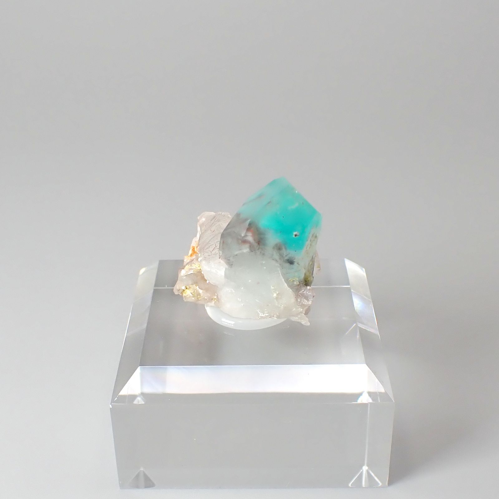 アホイトインクォーツ原石 南アフリカ・メッシーナ鉱山産 アクリル台座付き 55.16ct(11.03g) / 28.3x26.4x28.1mm前後 [260532290]