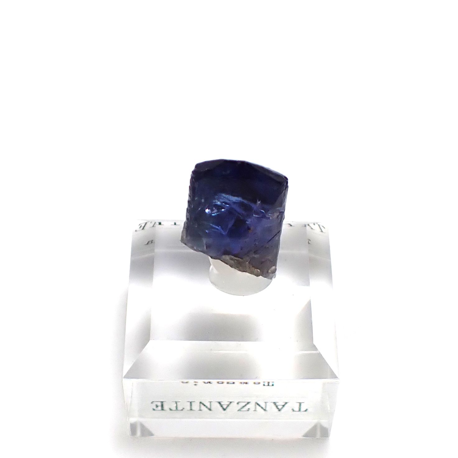 タンザナイト原石 タンザニア産 アクリル台座付き 28.38ct(5.67g) / 9.3x13.6x26.2mm前後 [260632368]
