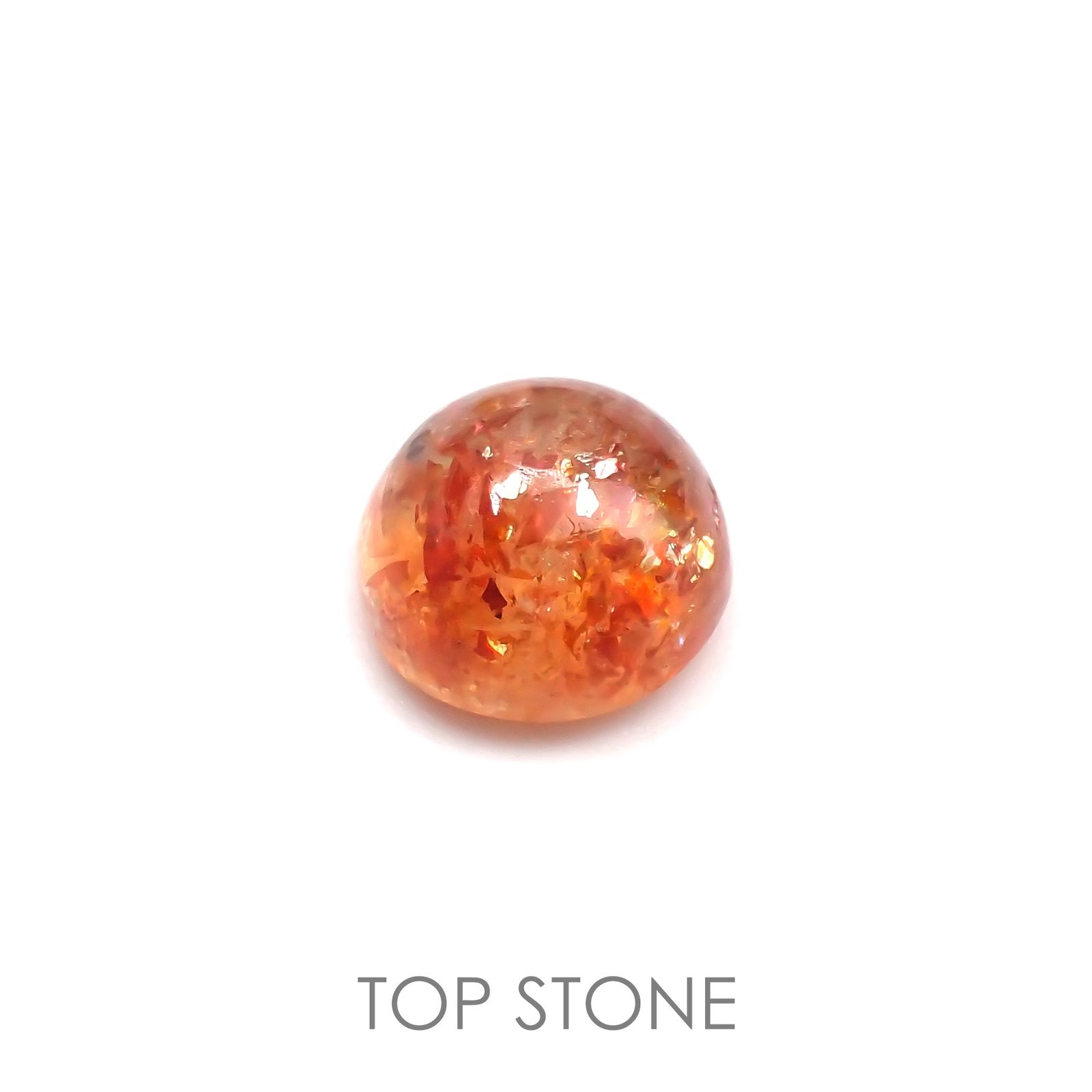 イリュージョンサンストーン(宝石名フェルドスパー) タンザニア産 2.17ct 識別済[210812308]7.9×7.9mm前後