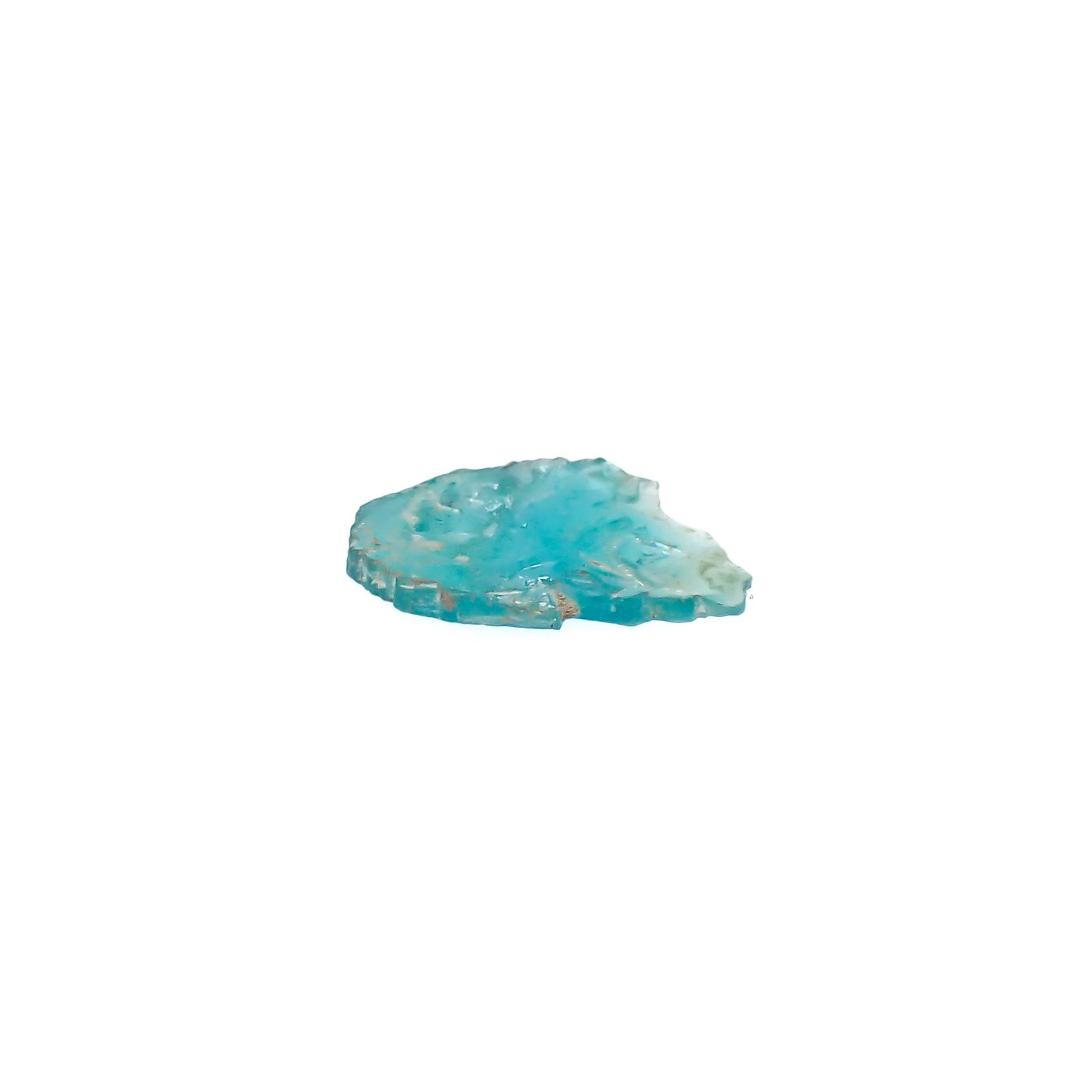 パライバトルマリン 原石スライス ブラジル・パライバ州バターリャ鉱山産 0.53ct [241029346]9.6x6.3mm前後