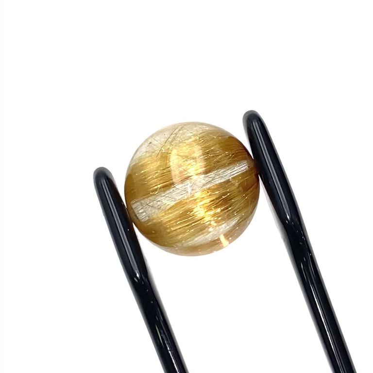ルチルクォーツキャッツアイ ブラジル産 9.43ct / 12.8x12.8mm前後 