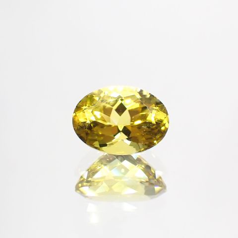 カナリートルマリン(宝石名イエロー・トルマリン)ザンビア・カナリー鉱山産 1.217ct ソ付(彩珠)[230522202]7.7x5.5mm前後