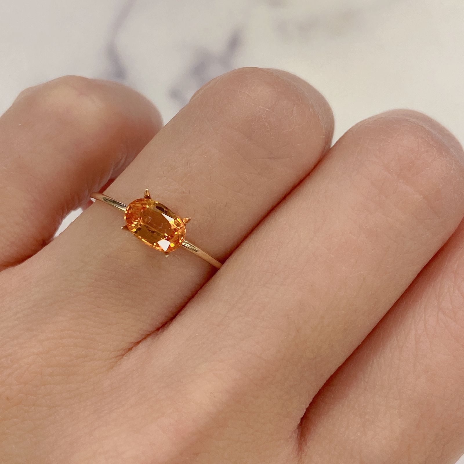 スペサルティンガーネット マンダリンオレンジカラー(宝石名スペサルティン・ガーネット)ナイジェリア産 1.05ct 識別済[220817246]7.1x4.7mm前後