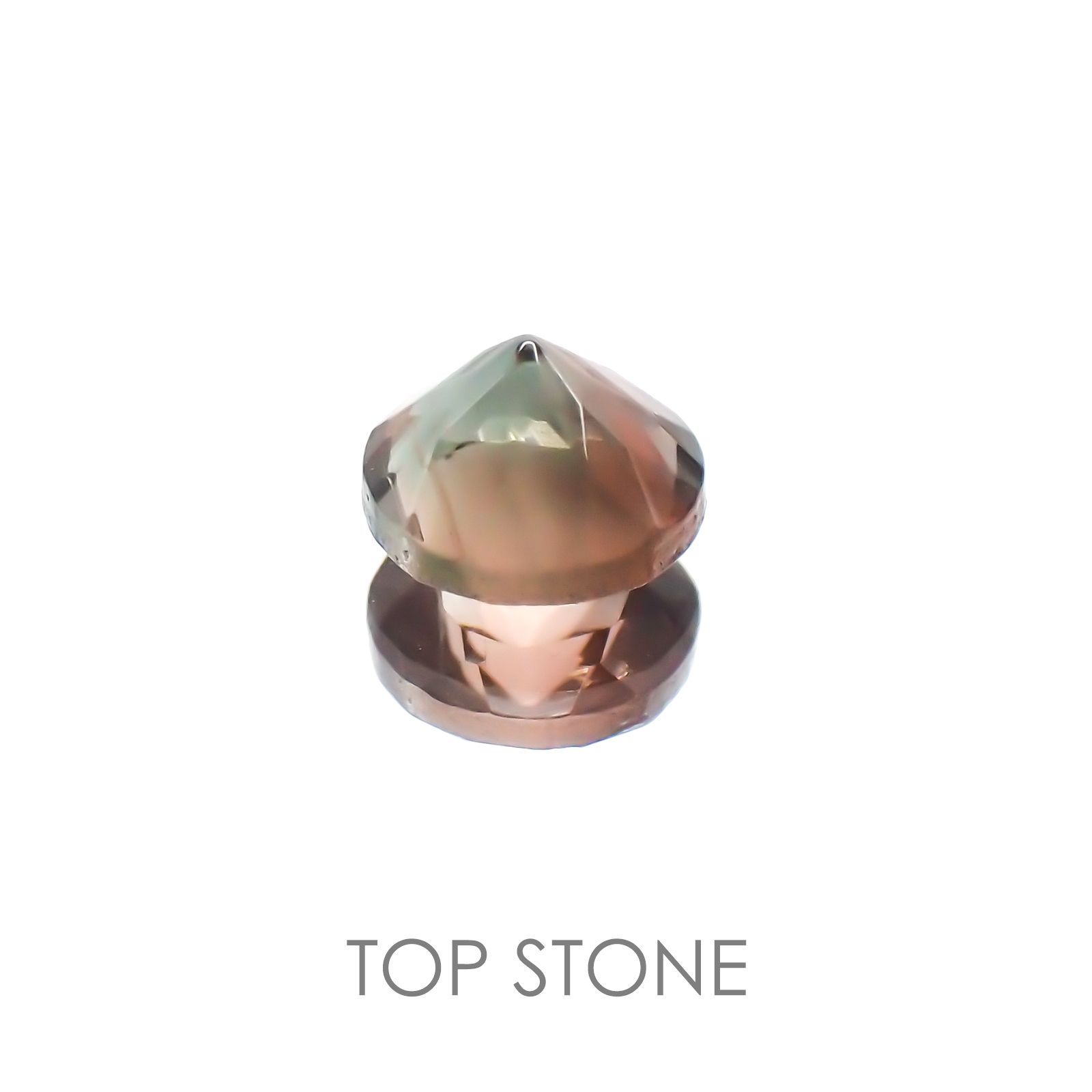 バイカラーオレゴンサンストーン アメリカ産 ルース 0.47ct[20118404]5.1×5.1mm前後