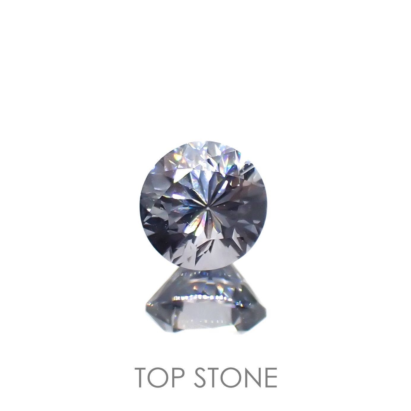 グレイッシュブルースピネル(宝石名スピネル)ビルマ/マダガスカル産 0.46ct 識別済[221219502]4.5x4.4mm前後