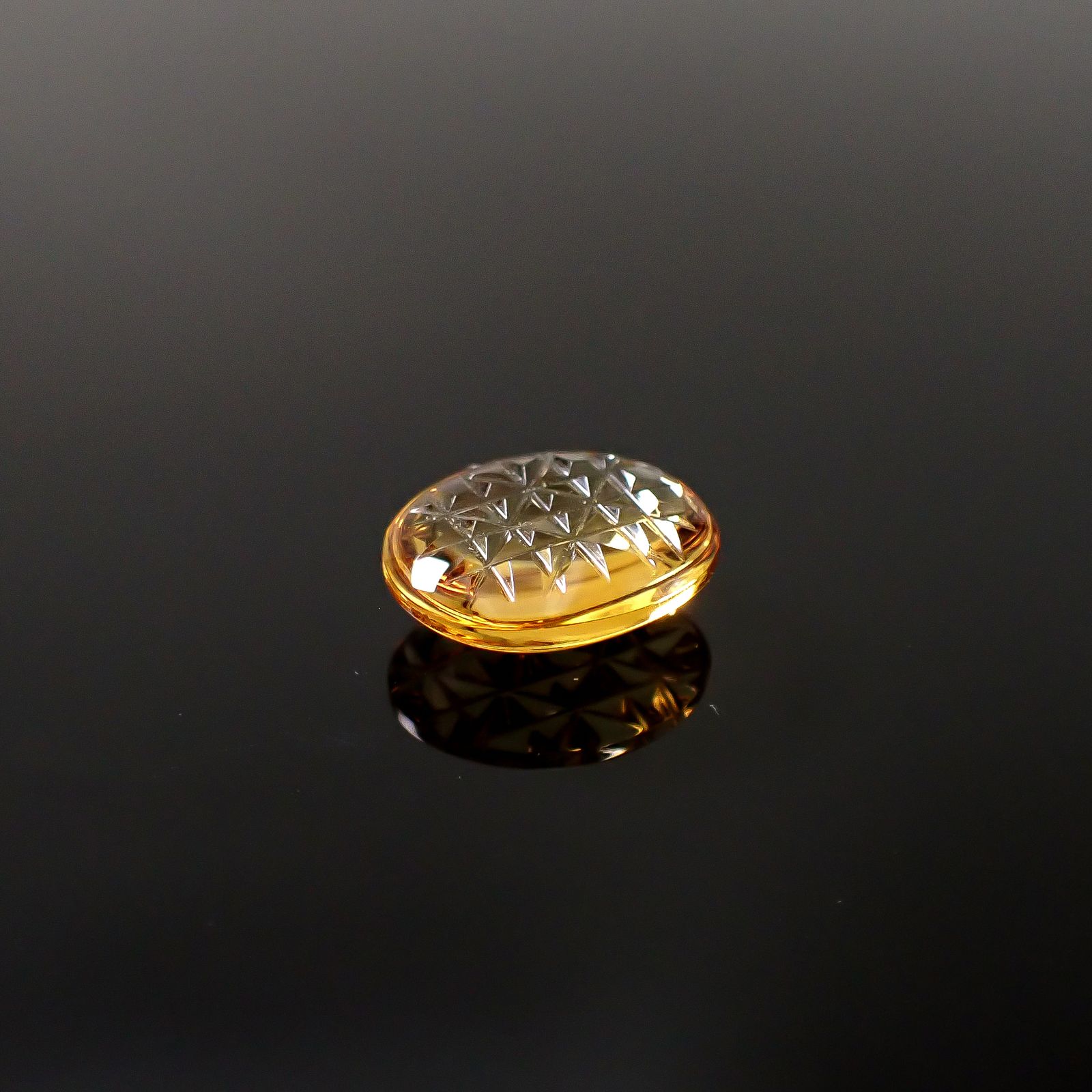 ◇甲州貴石切子Plus Three◇シトリン ブラジル産 5.69ct / 14x12mm前後 [251231456]