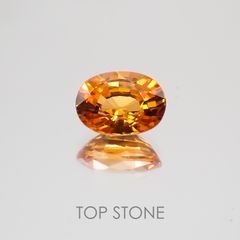 マンダリンガーネット(宝石名スペサルティン・ガーネット) ケニア産 1.199ct ソ付(彩珠)[21019448]7.1×5.1mm前後