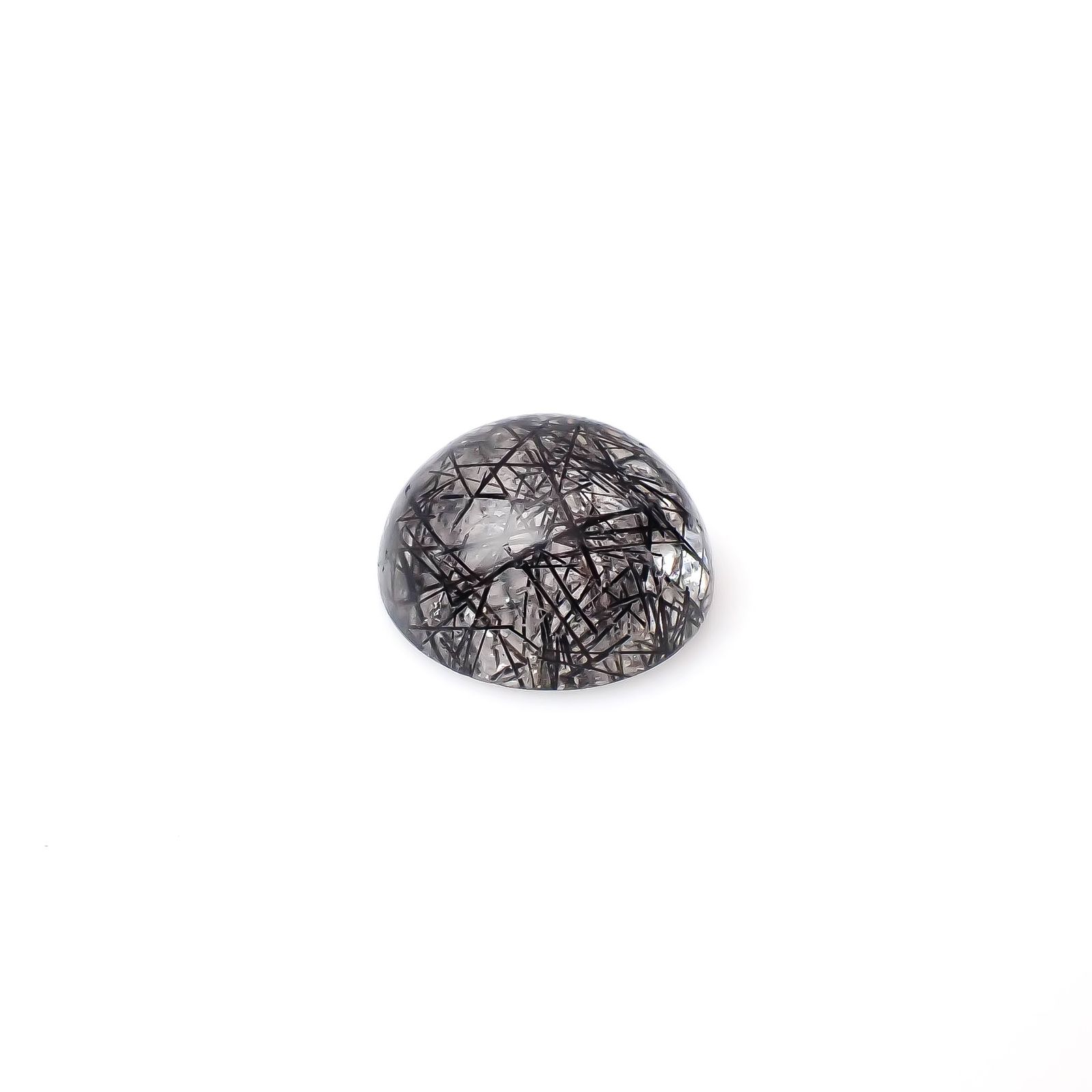 ブラックトルマリンインクォーツ ブラジル産 17.26ct[240427061]17x17mm前後