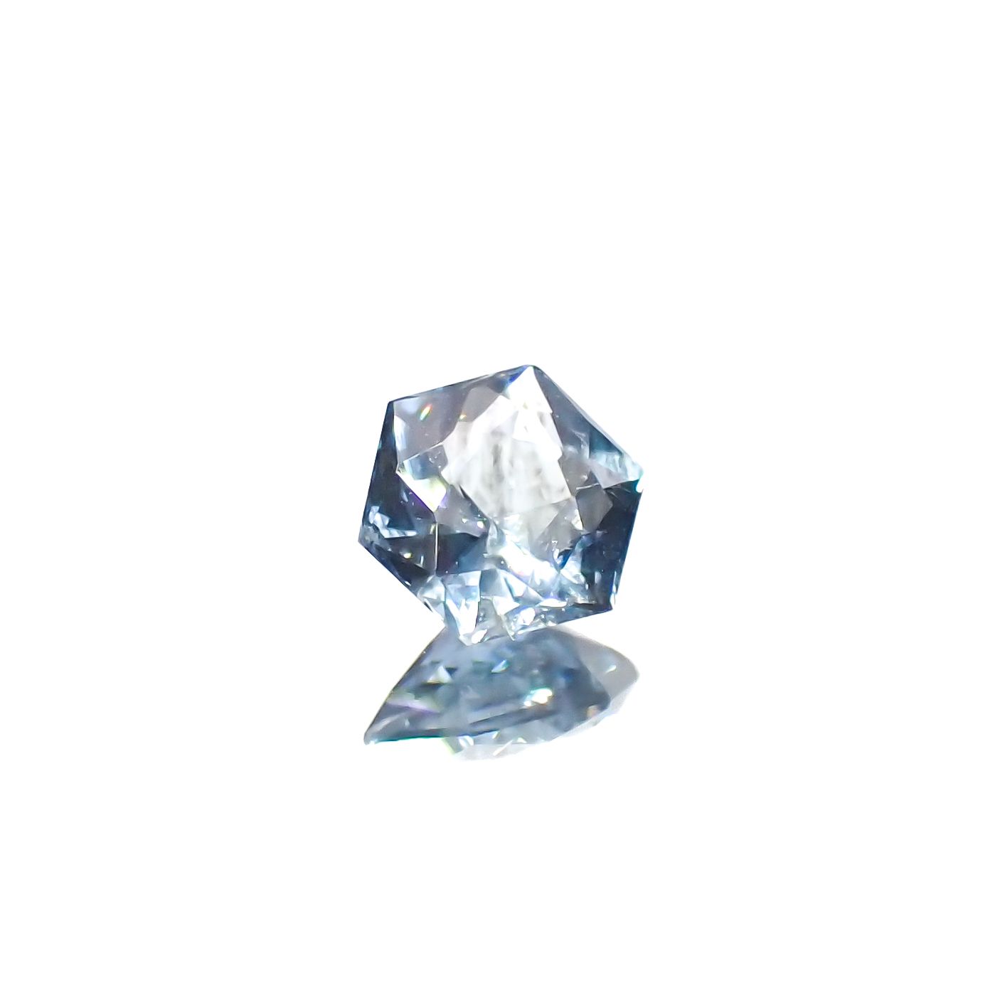 ◇ヘキサゴンカット◇アベンチュリンアクアマリン ブラジル・ミナスジェライス州産 0.28ct[240226006]4.2x4.2mm前後