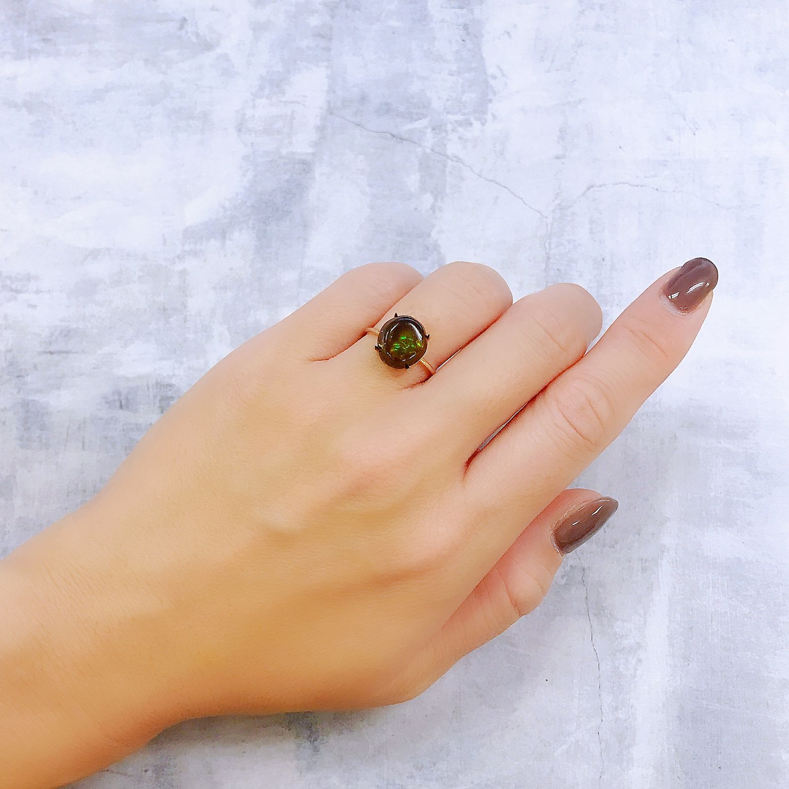 ◇フリーフォーム◇ファイヤーアゲート メキシコ産 3.72ct[220917776]11.1x10.1mm前後
