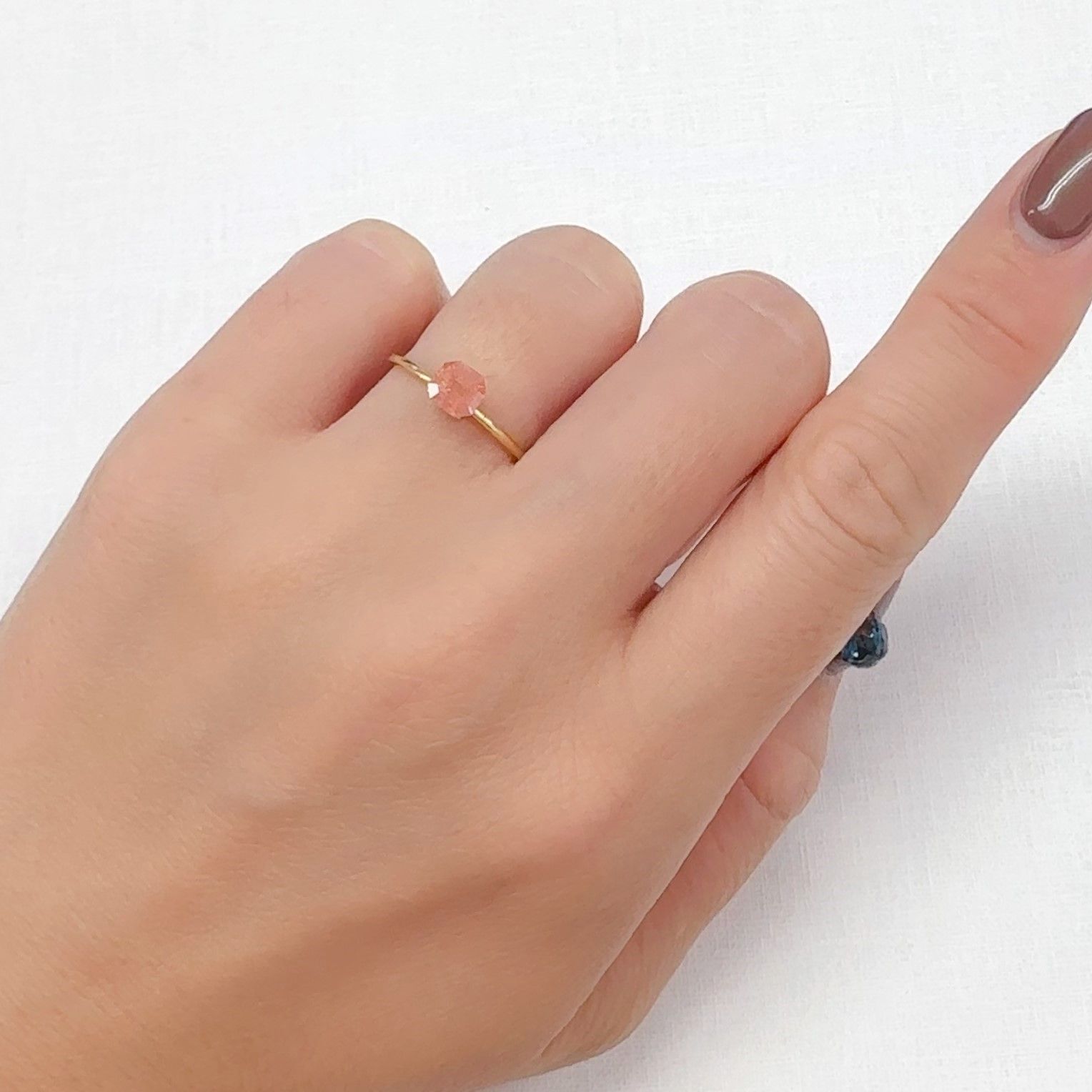 ◇オクタゴンカット◇ストロベリークォーツ カザフスタン産 0.64ct[240628292]5x4.8mm前後