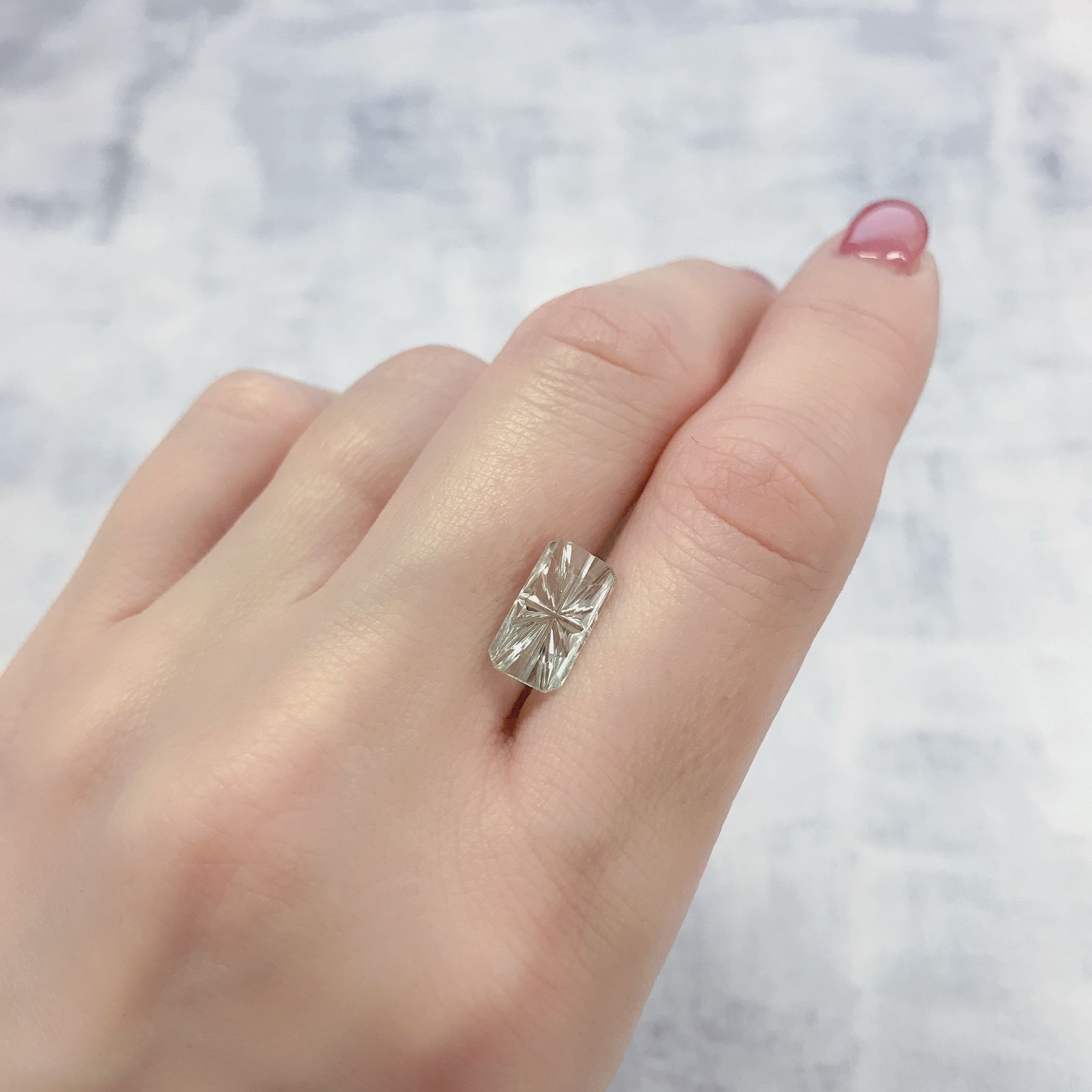 ◇甲州貴石切子Plus Three◇バイカラートルマリン カード付き(宝石名トルマリン)ルワンダ産 2.19ct 識別済[220114591]11.2x6.2mm前後