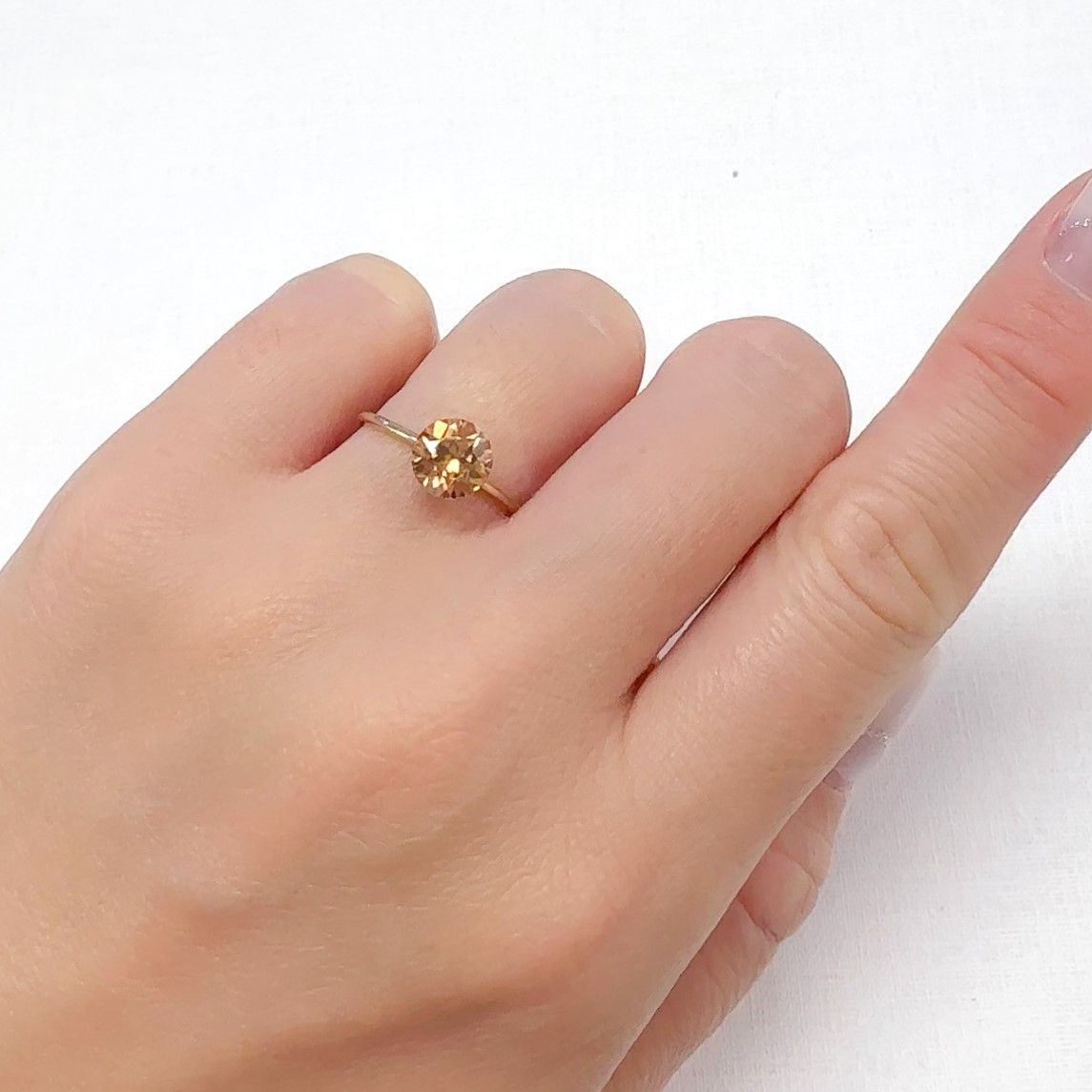 オレンジジルコン スリランカ/カンボジア産 1.80ct[240628113]7x7mm前後