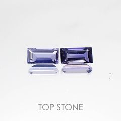 <ランダムセレクト2個セット> アイオライト レクタングルカット タンザニア産 0.65ct前後(2pcs合計)[20074192]6×3mm前後