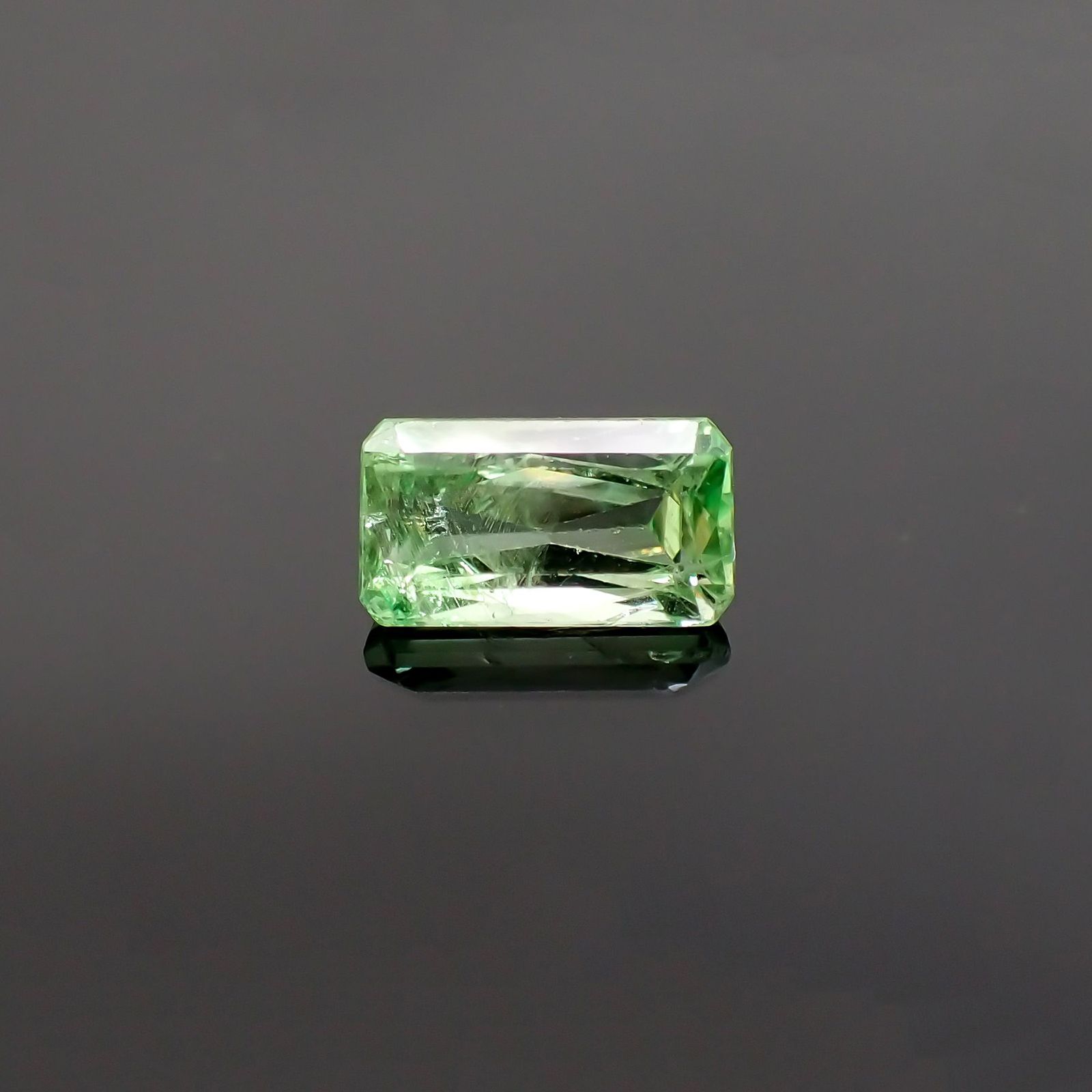 バイカラーツァボライト(宝石名グリーン グロッシュラー・ガーネット) タンザニア産 1.23ct 識別済[210711911]7.8×4.3mm前後