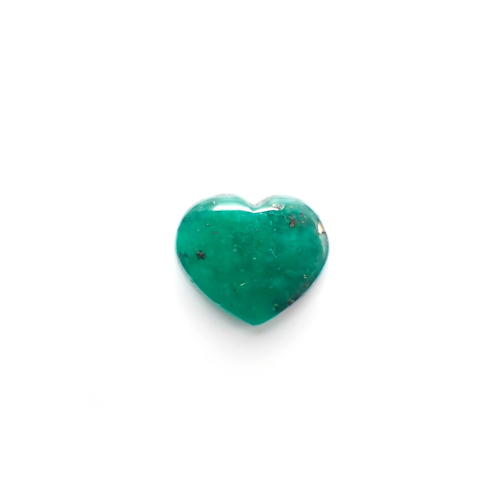 パイライトインエメラルド(宝石名パイライトインエメラルド) コロンビア・チボール鉱山産 4.725ct 彩珠鑑付[250611504]11.8×13.7mm前後