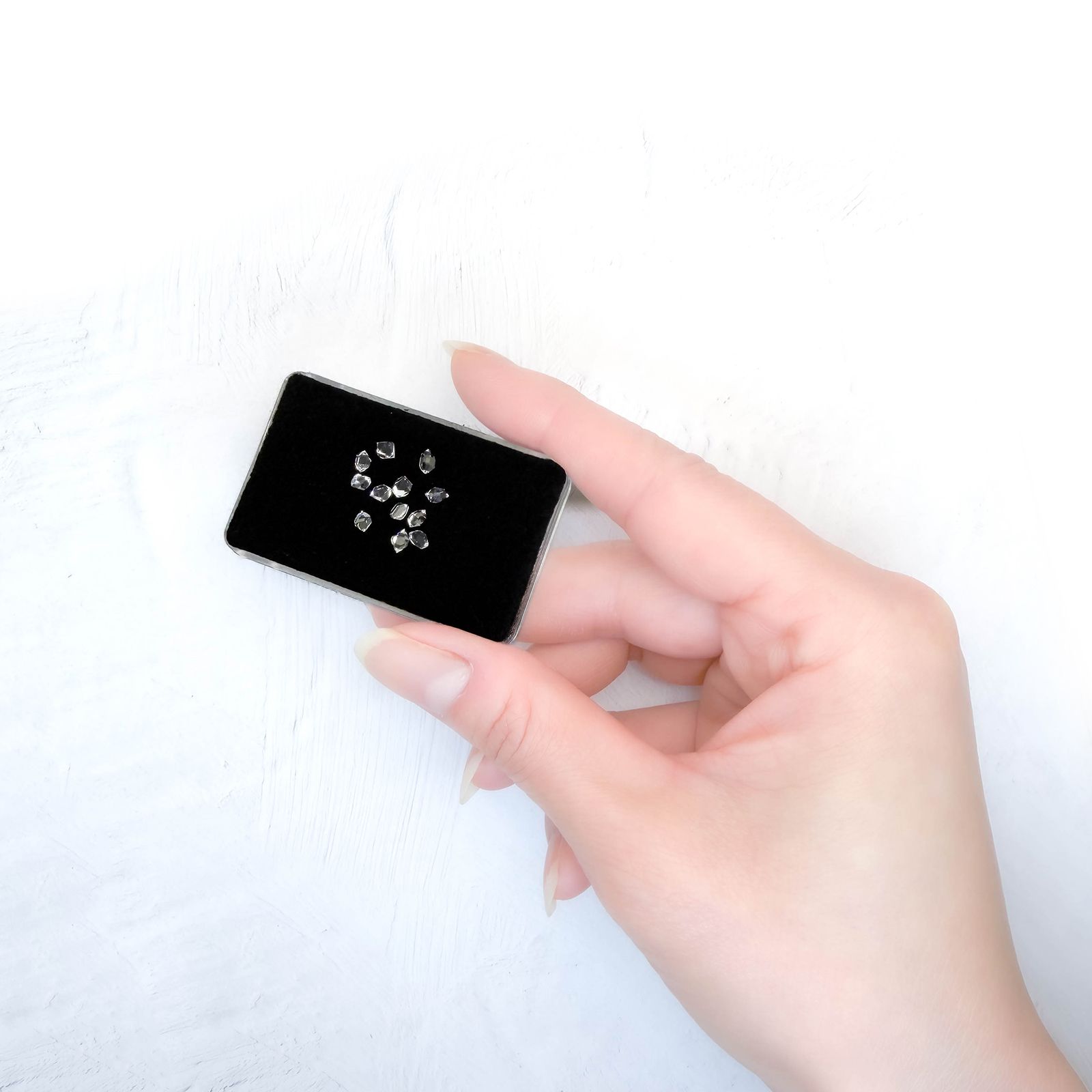 ◇メレセット◇ハーキマーダイヤモンド 原石 アメリカ・ニューヨーク州産 1.75ct / 3.8-4.6x2.1-3.3mm前後 [260231698]