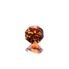 ◇オクタゴンカット◇オレンジジルコン(宝石名ジルコン)スリランカ/カンボジア産 0.43ct 識別済[241129490]3.9x3.9mm前後