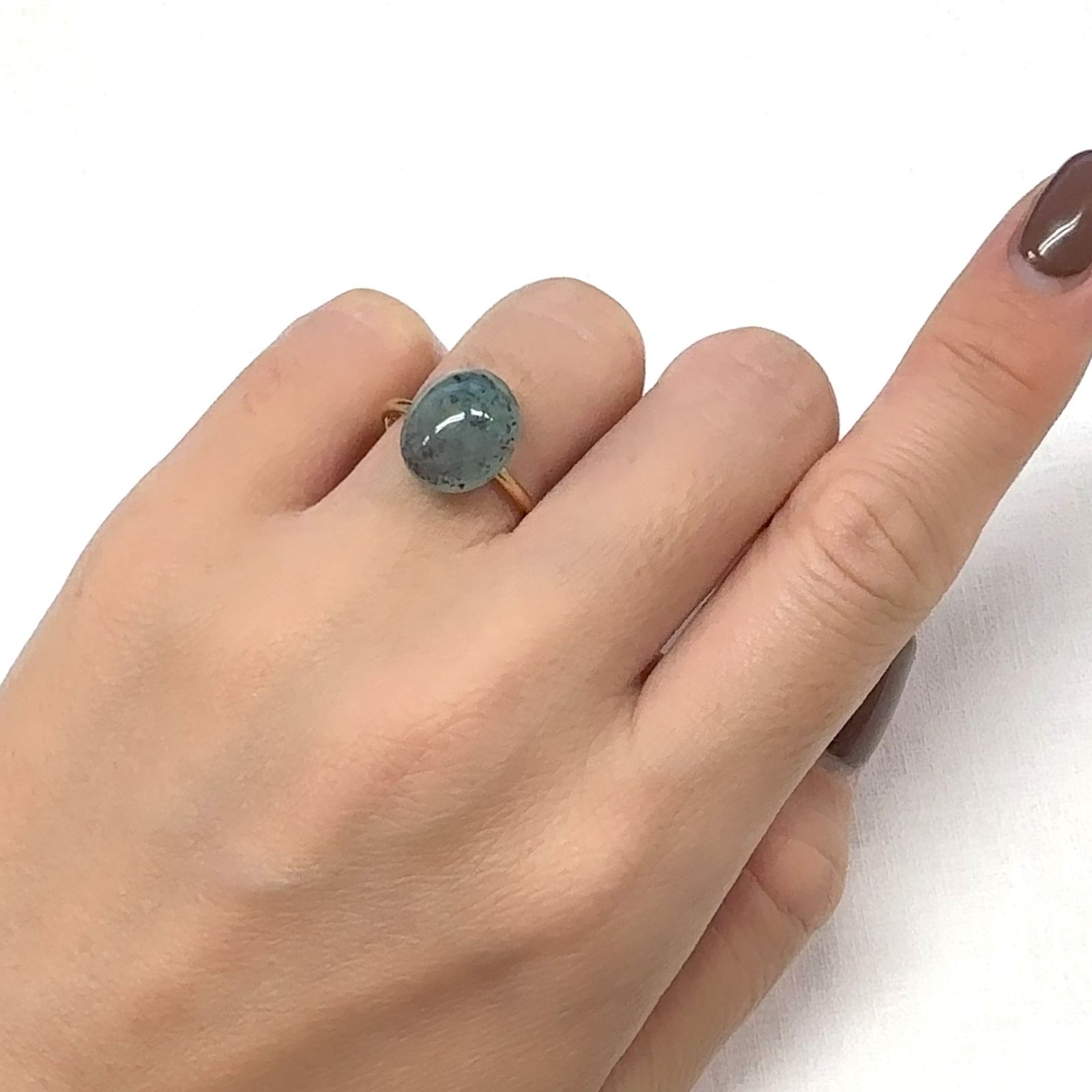 アホイトインクォーツ 南アフリカ・メッシーナ鉱山産 5.64ct [241029318]12.3x10.3mm前後