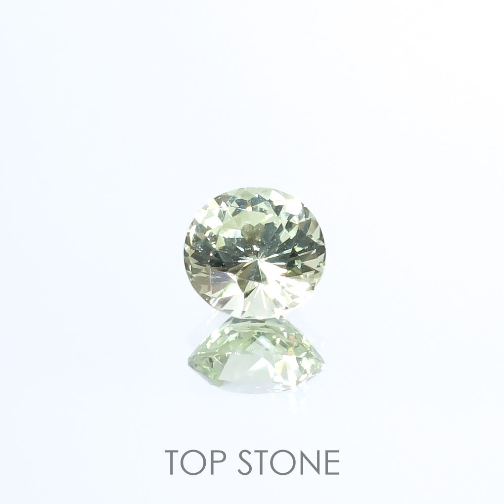 アイスライムブルーサファイア(宝石名サファイア)マダガスカル/オーストラリア産 0.52ct 識別済[220817364]4.8x4.6mm前後