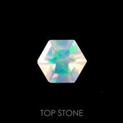 ◇ヘキサゴンカット◇エチオピアオパール(宝石名オパール) エチオピア産 0.43ct 識別済[210611040]5.4×5.3mm前後