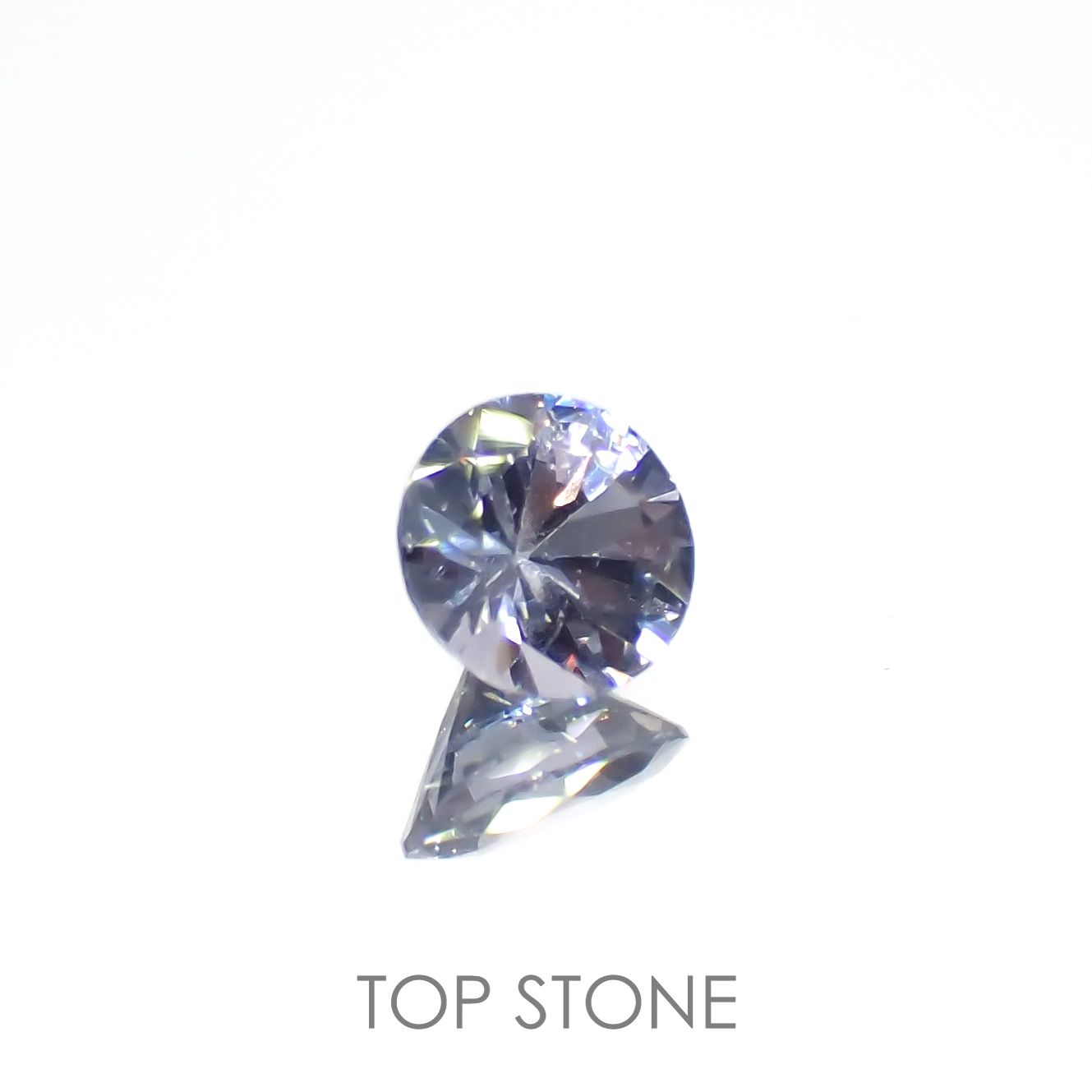 グレイッシュブルースピネル(宝石名スピネル)ビルマ/マダガスカル産 0.39ct 識別済[230119907]4.6x4.5mm前後