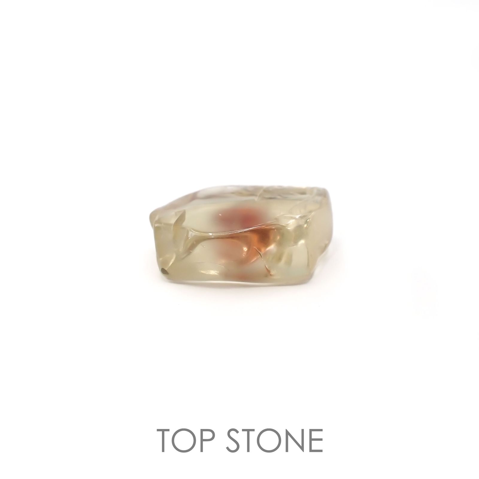 オレゴンサンストーン 原石スライス磨き アメリカ・オレゴン州産 16.00ct[220918005]20.7x14.4mm前後