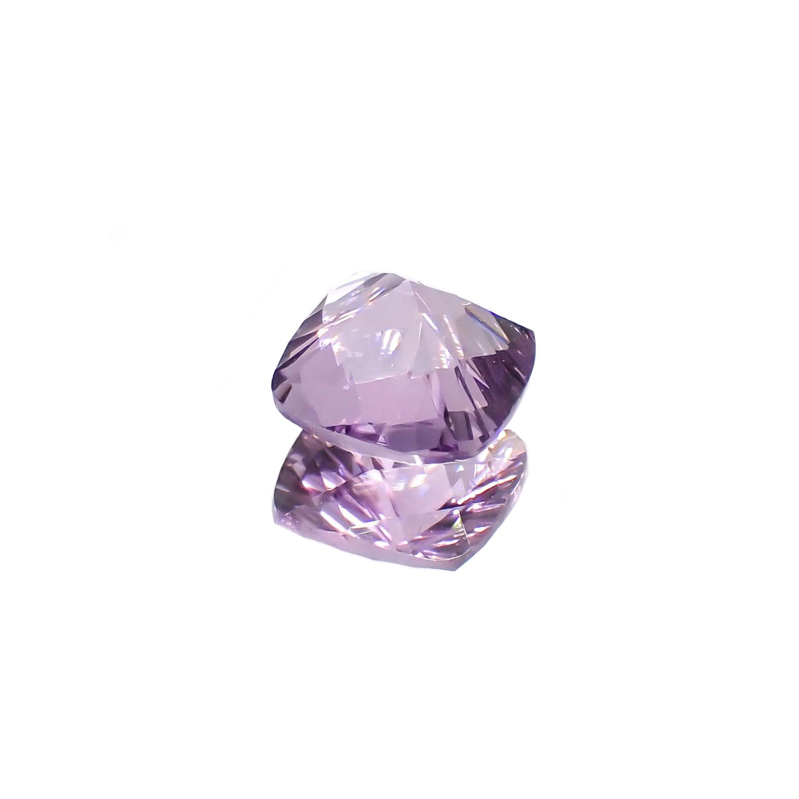 ◇チェッカーコンケーブカット◇アメジスト(宝石名アメシスト) ブラジル産 1.35ct 識別済[210913036]7.2×7.1mm前後