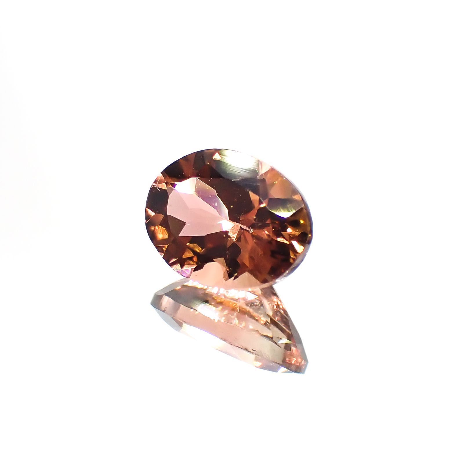 バイカラートルマリン(宝石名バイカラー・トルマリン) コンゴ民主共和国産 1.255ct ソ付(彩珠)[211013597]8×6mm前後
