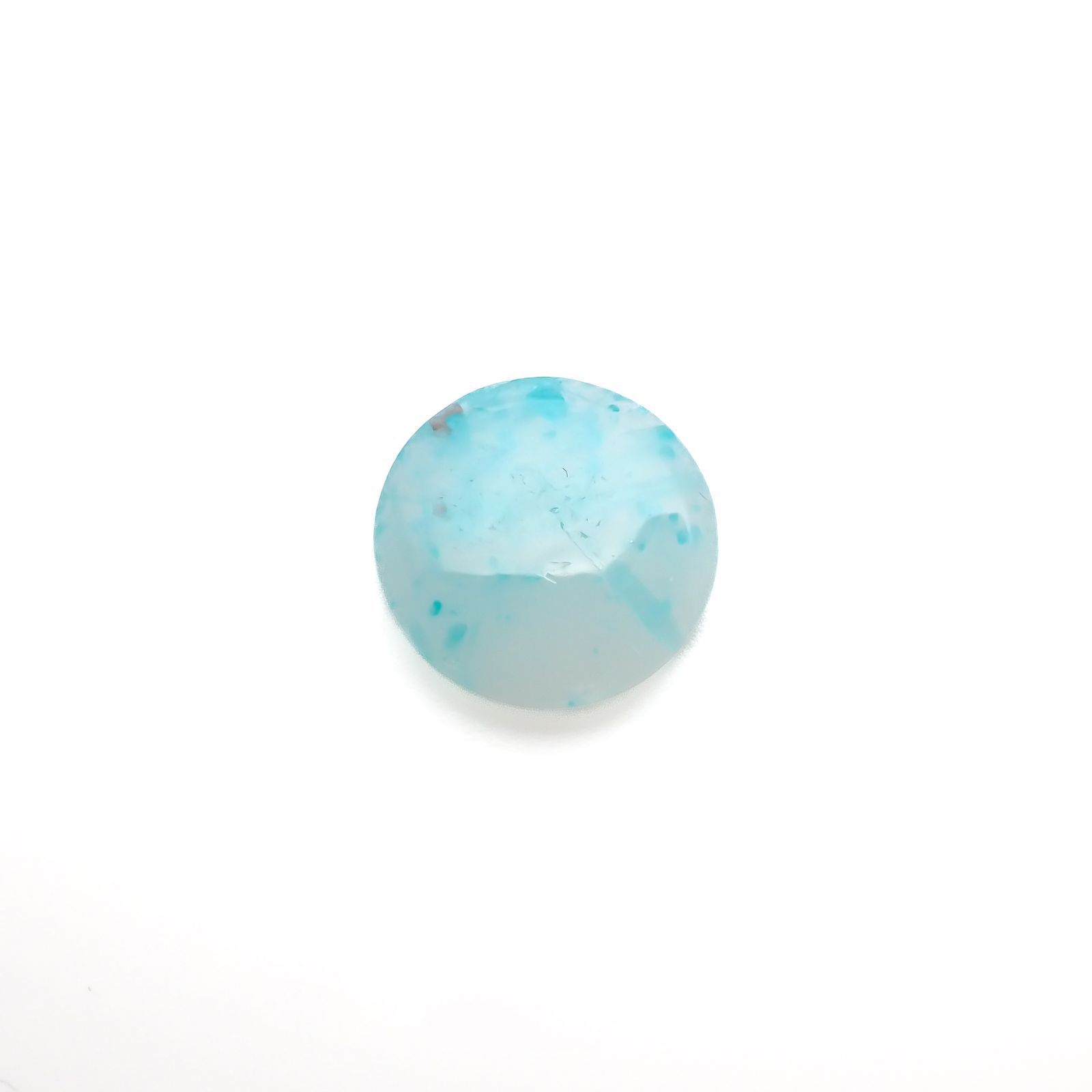 パライバトルマリンインクォーツ(宝石名トルマリンインクォーツ/別名パライバ・トルマリン)ブラジル産 4.946ct ソ付(宝貴協)[221018824]13.9x13.9mm前後