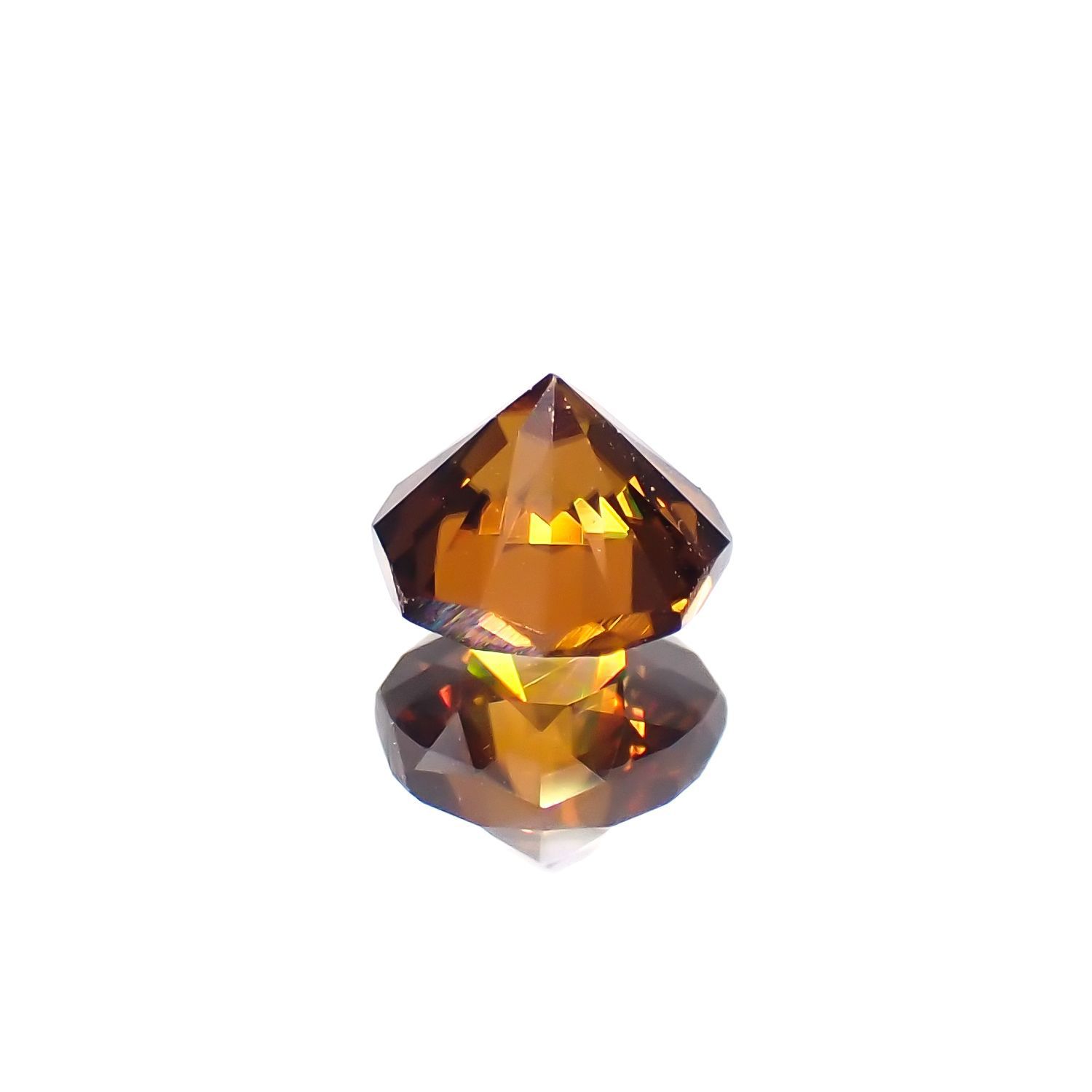 ◇オクタゴンカット◇オレンジジルコン(宝石名ジルコン)スリランカ/カンボジア産 0.83ct 識別済[230220704]4.9x4.8mm前後