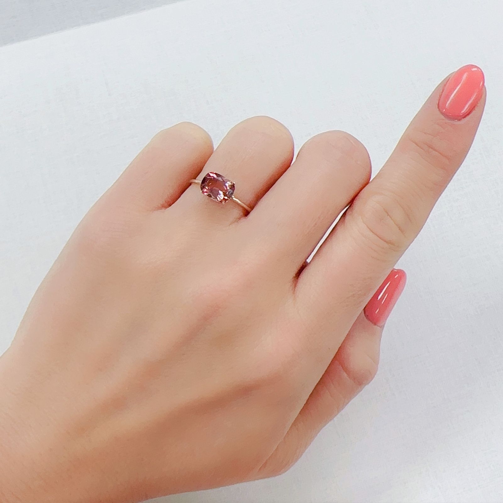 ピンクトルマリン(宝石名トルマリン)コンゴ民主共和国産 1.35ct 識別済[230320847]8x6mm前後