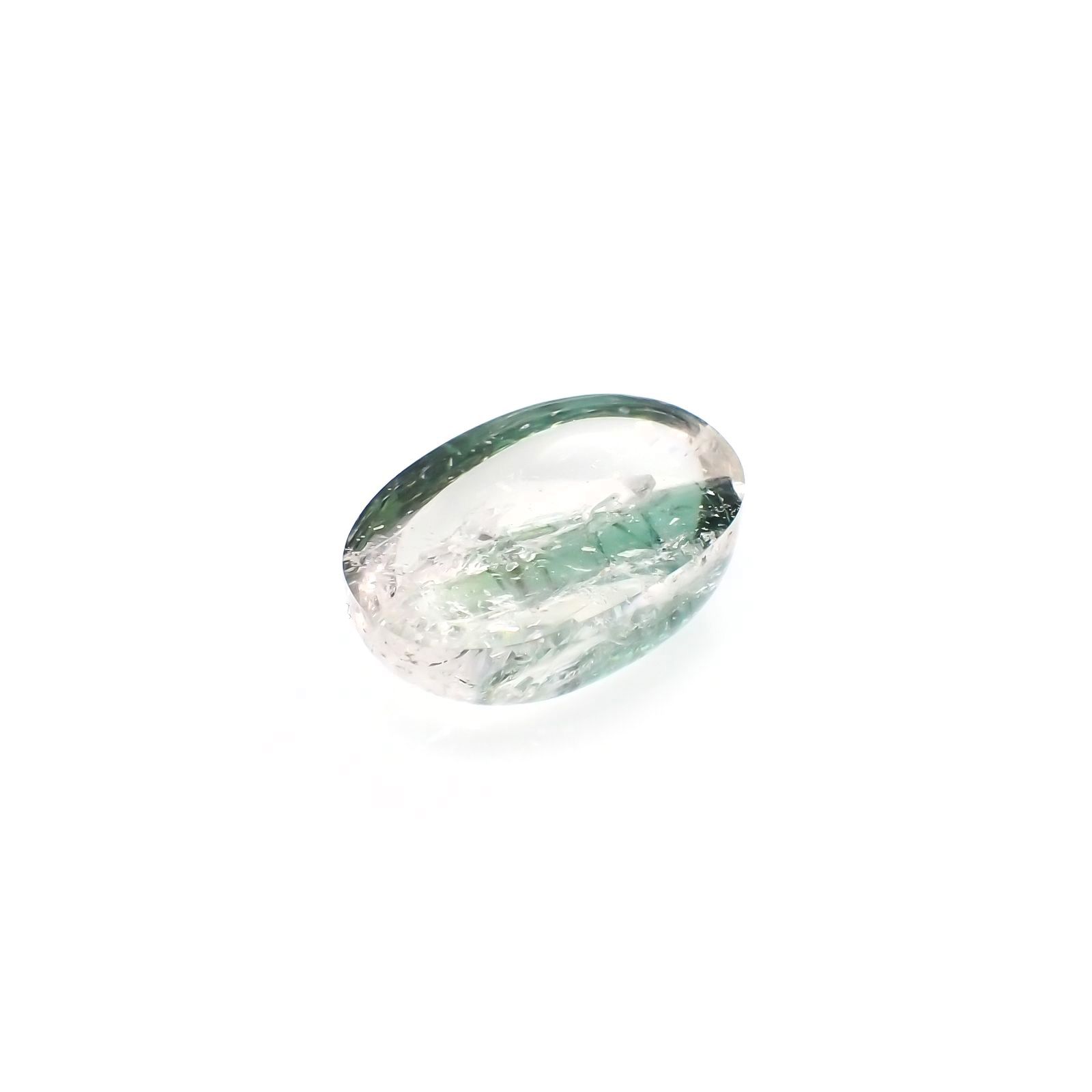 グリーントルマリンインクォーツ ブラジル・ミナスジェライス州産 20.73ct / 20.5x13.7mm前後 [221018309]