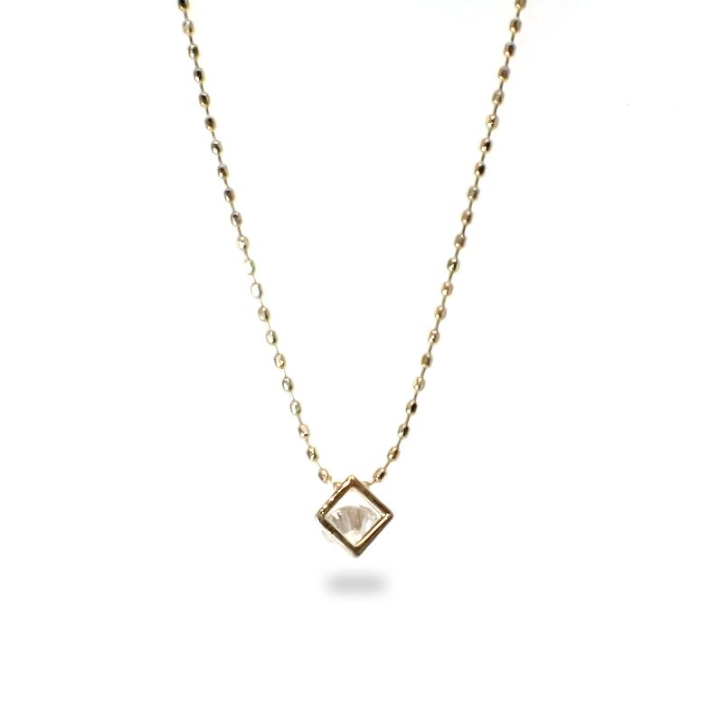 ◇K18 Reinette（レネット）◇ダイヤモンド | キューブボックスデザイン [チャーム/ペンダントトップ※チェーン別売り]