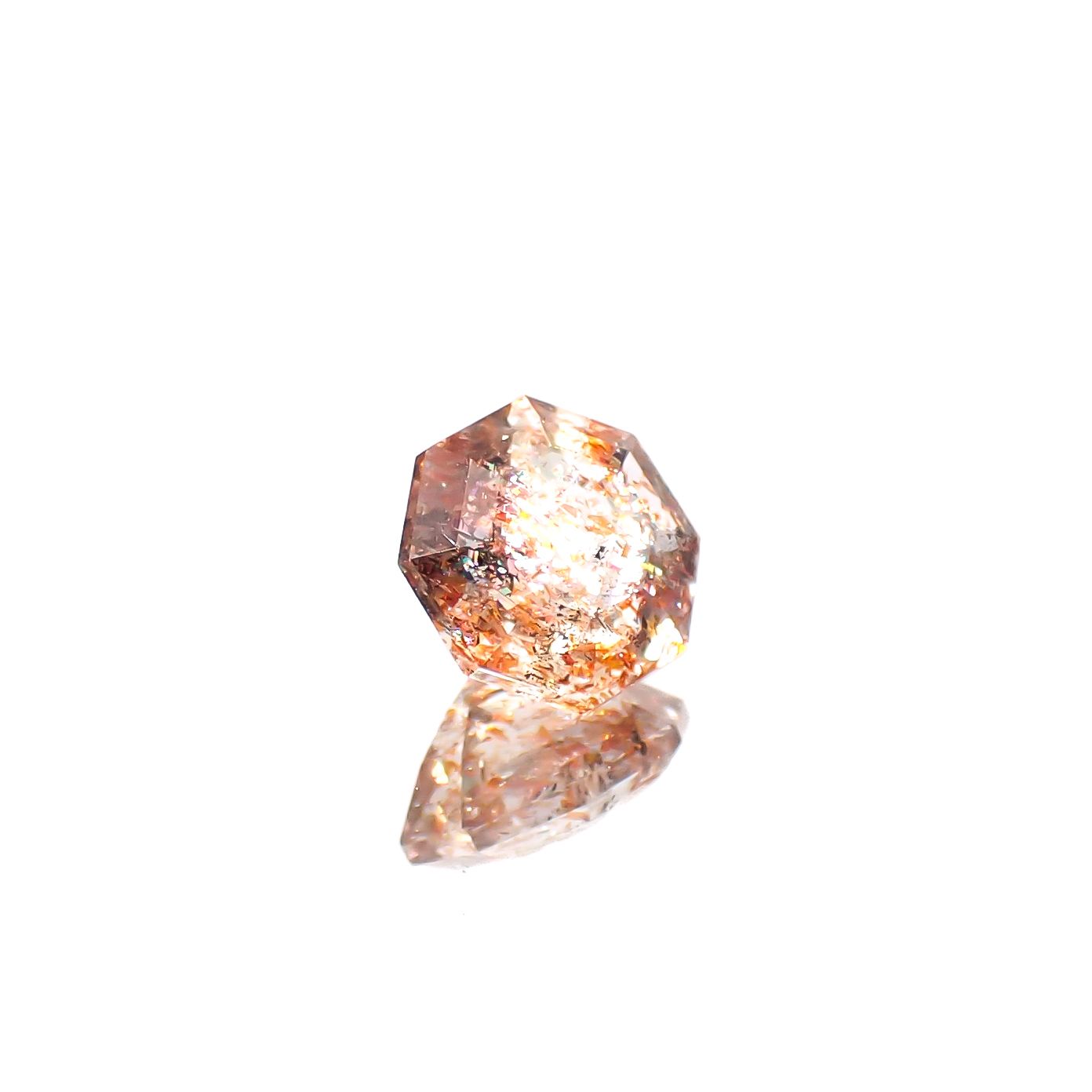 ◇オクタゴンカット◇イリュージョンサンストーン タンザニア産 0.95ct[240628266]6.4x6.3mm前後